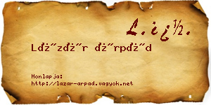 Lázár Árpád névjegykártya
