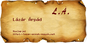Lázár Árpád névjegykártya