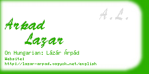 arpad lazar business card